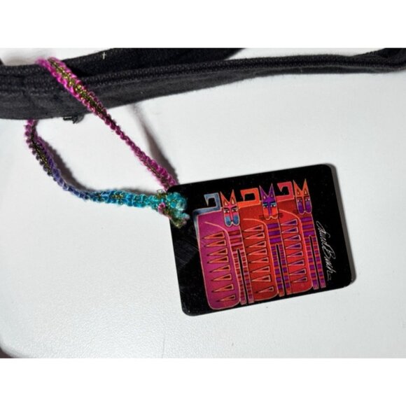 Laurel Burch Fantasticats Tote Shoulder Bag Boho Art To Wear Kitty Cats AS IS - Picture 6 of 10